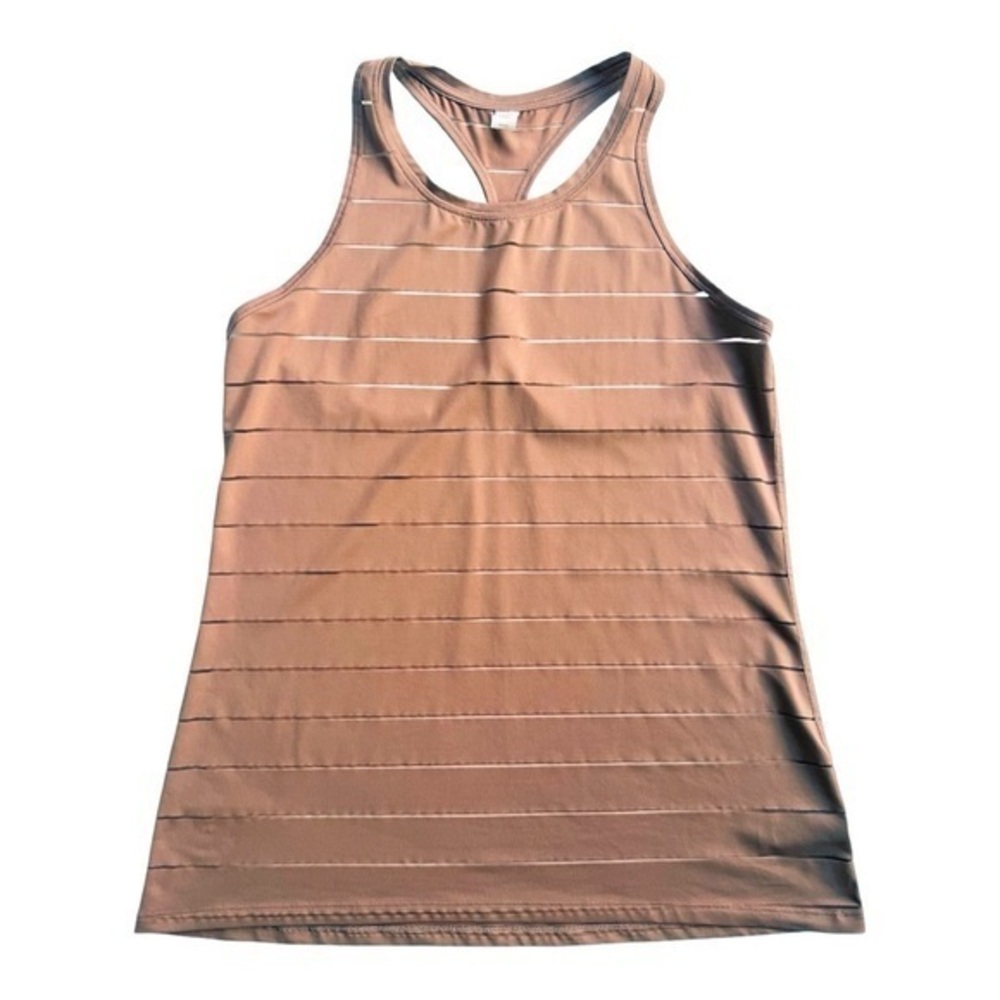 Athleta Nude Mesh Striped‎ Chi Racerback Tank Size Medium